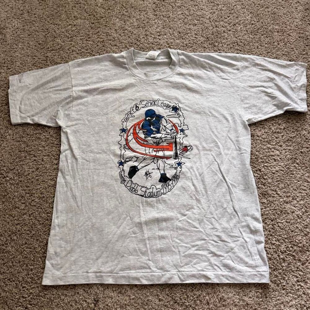 Vintage 1996 Softball Senior League All Stars Single Stitch T Shirt XL USA Made